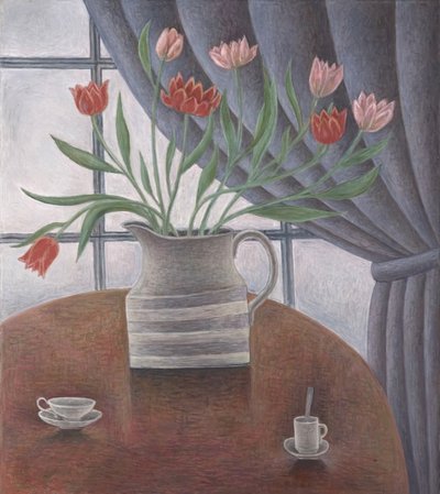 Tulips, Curtain, Cups, 2002 by Ruth Addinall